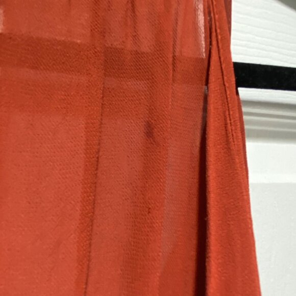 Zara Woman Red Cold Shoulder V-neckline Tunic Blouse   Keyhole Open Back Size M - Picture 7 of 8